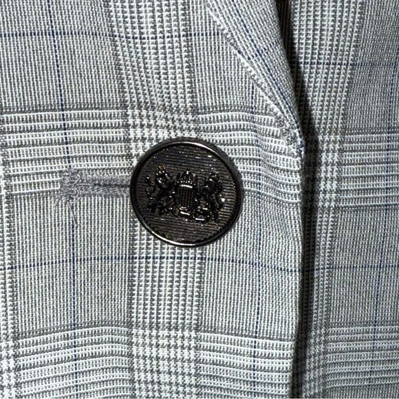 Zara Basics Gray Blazer Plaid/Checkered Tailored Fit Size 2 - Picture 6 of 8